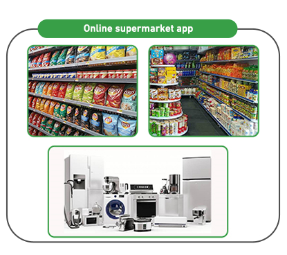 The online supermarket app services